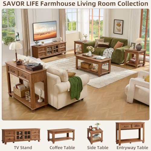 Farmhouse End Tables Set of 2 for Living Room (2 Count)