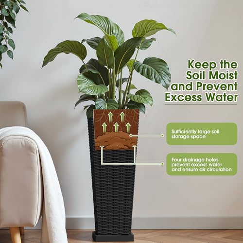 Resin 23.6'' Tall Planters