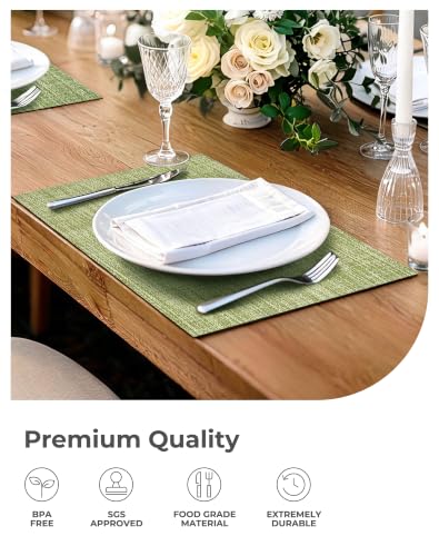 Bean Green Woven Placemats Set of 8 (8 Count)