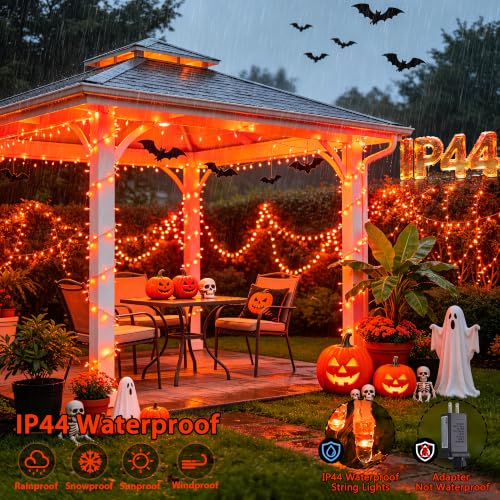 300 LED Orange Lights for Halloween Indoor Outdoor Decor (99 Foot)