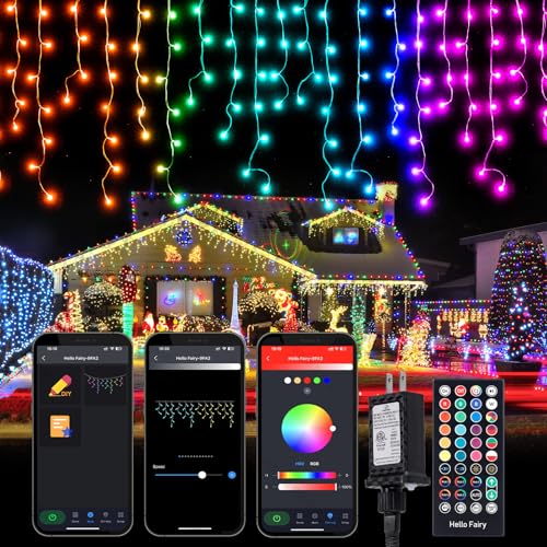 Smart Icicle Lights for Outside (66 Foot)