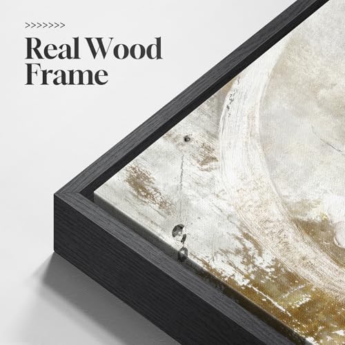 Framed Neutral Gray Black Abstract Wall Art Decor for Living Room