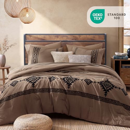 Embroidery California King Comforter Set 7 Pieces Bed in a Bag