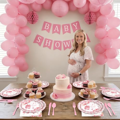 168Pcs Baby Shower Decorations for Girl (24 Count)