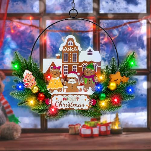 Light up Christmas Wreaths for Front Door