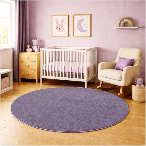 Soft & Colorful 7' Round Kids Classroom Area Rug