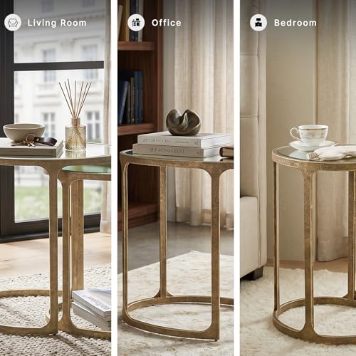 Irmaleigh Mirrored Nesting Accent Table Set of 2 (2 Count)