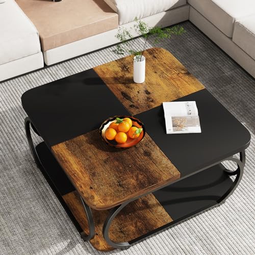 Square Coffee Table with 2 Tiers
