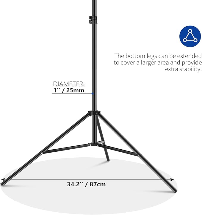 NEEWER T-Shaped Background Backdrop Support Stand Kit, 8.5ft/2.6m Tall