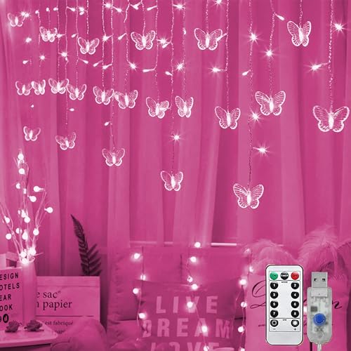 Butterfly Curtain Fairy Lights USB Plug in