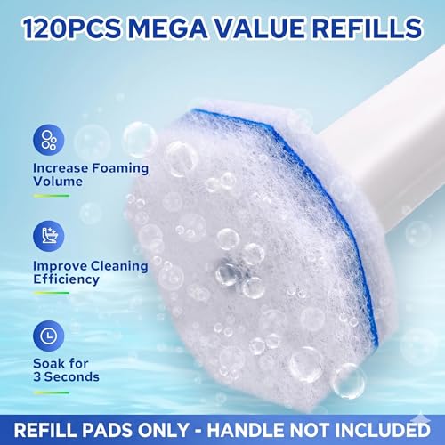 120pcs Bulk Toilet Brush Refills (120 Count)