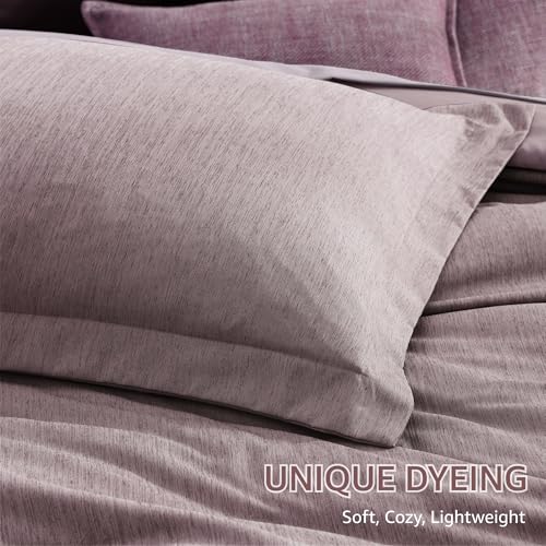 King Size Comforter Set 7 Pieces Lilac Cationic Dyeing Bed in a Bag