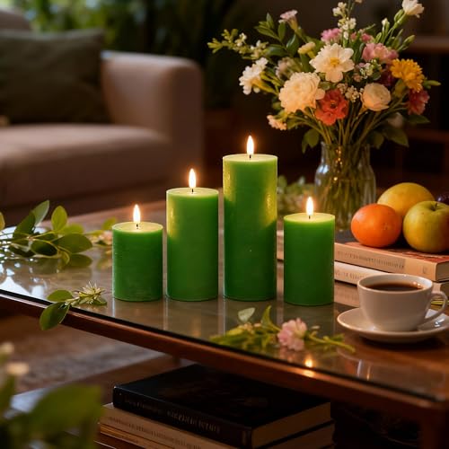 Green Flameless Candles (4 Count)