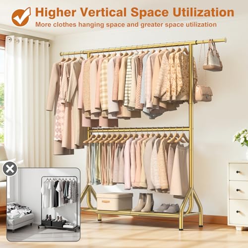 Double Rod Clothing Rack Load 622 LBS
