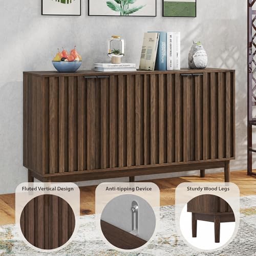 55" Fluted Buffet Cabinet with Storage