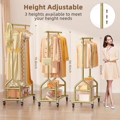 556 LBS Heavy Duty Rolling Clothes Rack