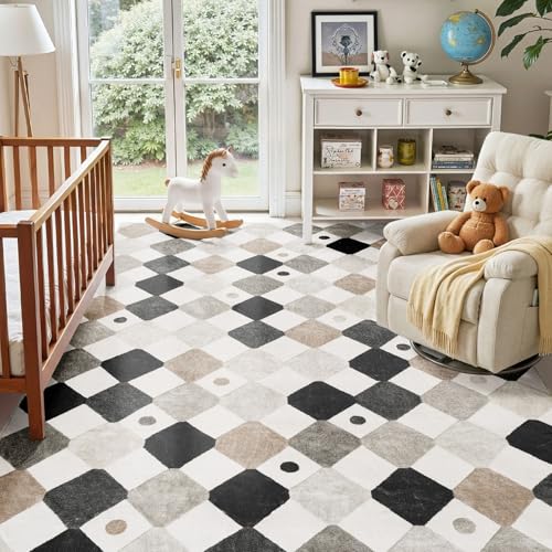 6x9 Washable Kids Rug Classroom Rug Playroom Mat Marble (54 Sq Ft)