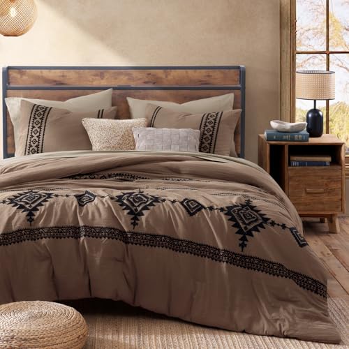 Embroidery California King Comforter Set 7 Pieces Bed in a Bag