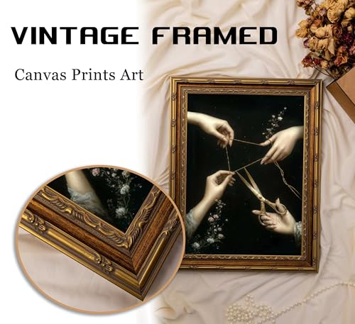 Vintage Gold Framed Thread of Life Wall Art