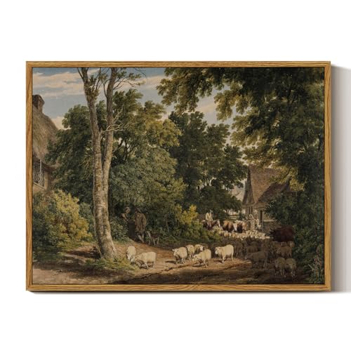 Framed Canvas Wall Art Vintage Decor