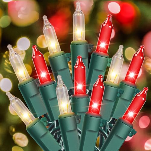 50 Count Red&Clear Christmas Lights Outdoor