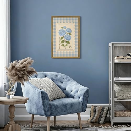 Framed Blue Hydrangea Canvas Wall Art