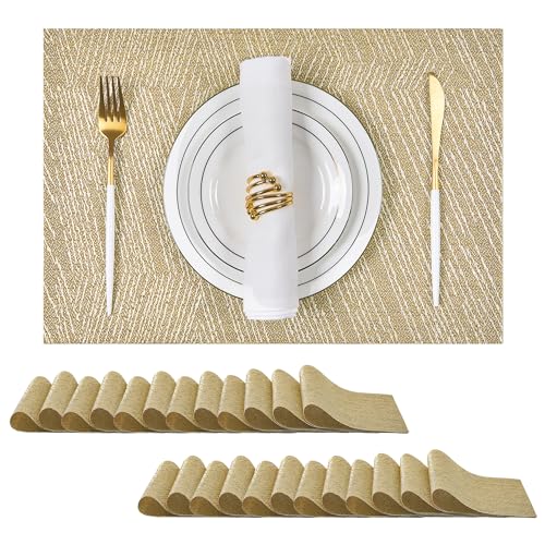 Gold Placemats Set of 24 (24 Count)
