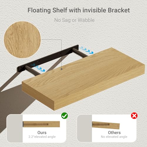 Floating Shelves for Wall Mounted 16 inch Set of 2 (2 Count)