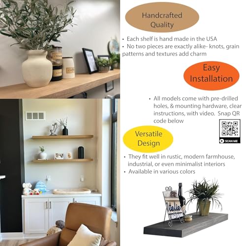 18 inch Wooden Floating Shelves for Wall