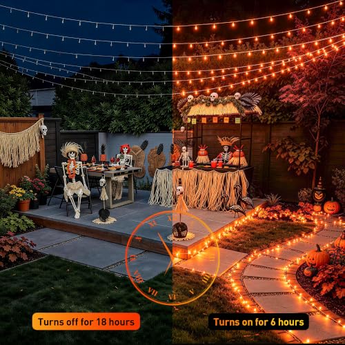 200 LED Orange Halloween Lights Outdoor Indoor Fall Lights Plug in (66 Foot)