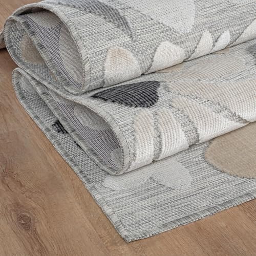 Outdoor Rug 5x7 Modern Floral Tropical Area Rugs for Outdoor and Indoor Patio Easy to Clean Non Shedding Living Room Porch Garden Washable Outside Carpet (35 Sq Ft)