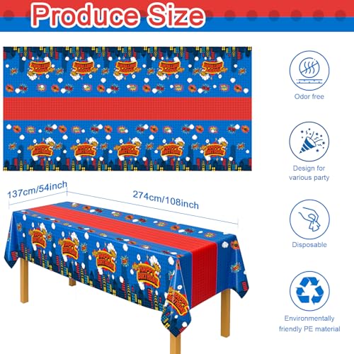 3 Piece Party Tablecloth Rectangle Table Covers for Birthday Party Decorations (3 Count)