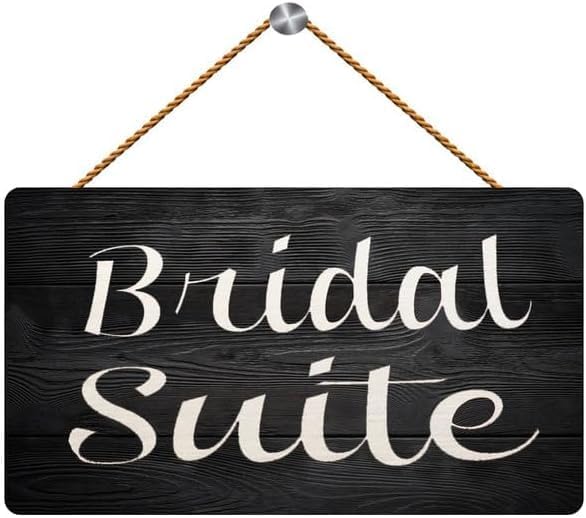 Wooden Front Door Sign Bridal Suite - Wedding Groom Ceremony Rustic Plank Hanging Decor 12"x6"