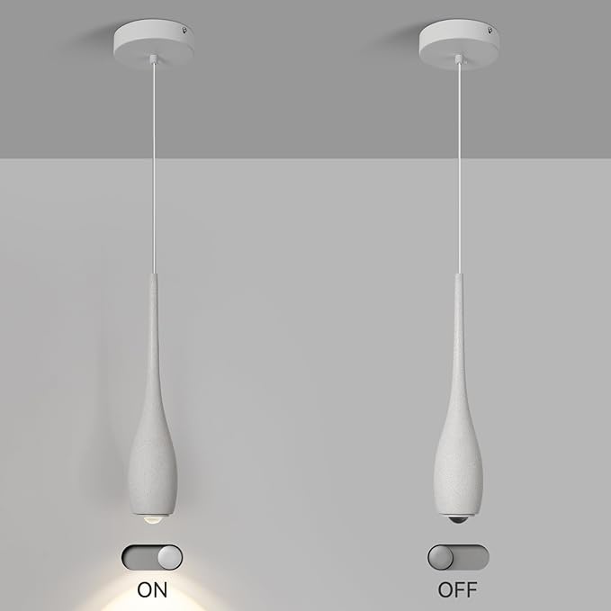 Grey Pendant Light for Kitchen Island, LED Lens Concrete Pendant Light fixtures