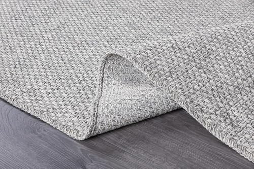 Easy Jute Rug 5x7 Indoor Outdoor Gray Farmhouse Area Rugs for Living Room and Kitchen Rug (35 Sq Ft)
