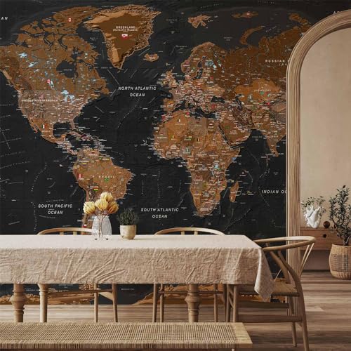 Wall Mural World Map 118x83 in (67.81 Sq Ft)