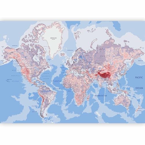 Wall Mural World Map 79x55 in (30.13 Sq Ft)