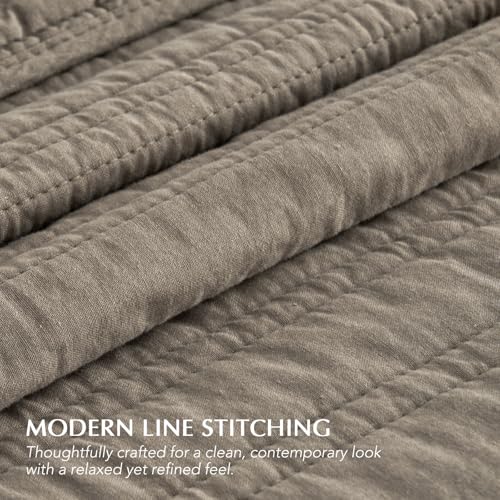 HOME 100% Cotton Modern Lines Quilt Set King Size