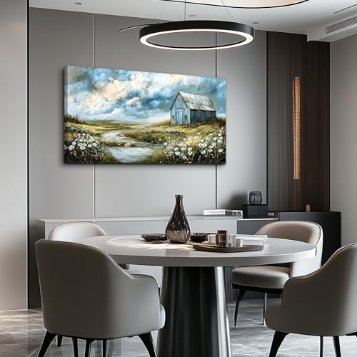 Wall Art For Living Room Large Canvas Wall Decor For Bedroom Field Scenery Flower Watercolour Painting Office Restaurant Mural Printing Picture Artwork Ready To Hang Home Decor 24x48 In