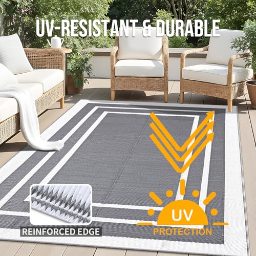 Outdoor Rug 5x8 ft Waterproof Reversible Mat
