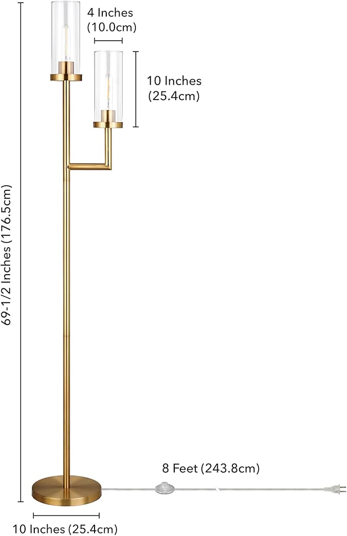 Henn&Hart 2-Light Torchiere Floor Lamp
