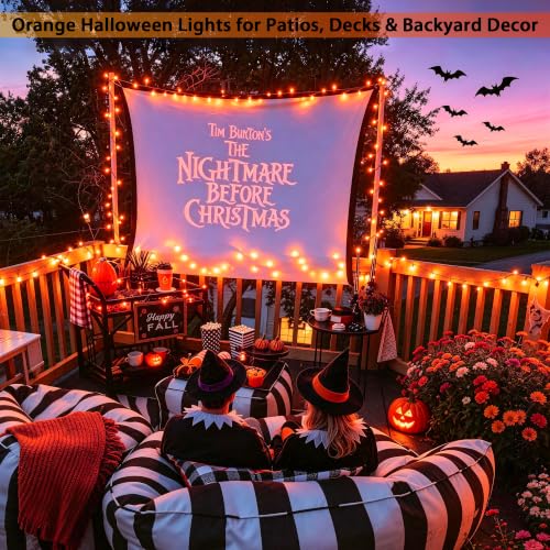 300 LED Orange Lights for Halloween Indoor Outdoor Decor (99 Foot)