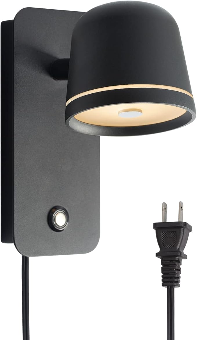 Aisilan Black Wall Sconce, 5W Dimmable Wall Sconces, Adjustable Angle Indoor