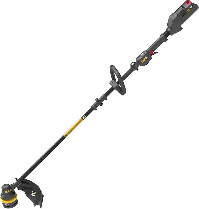 Cat DG610.9 60V 15” Brushless String Trimmer Cordless with Dual Line Bump Feed Head, Edger with Quick Line Load, Weed Trimmer with ECO Mode for Extended Runtime – Tool Only