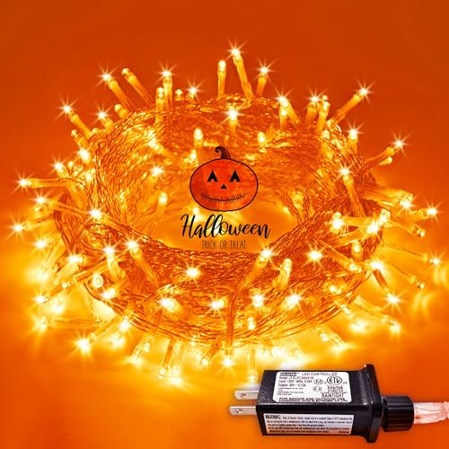 200 LED Orange Halloween Lights Outdoor Indoor Fall Lights Plug in (66 Foot)