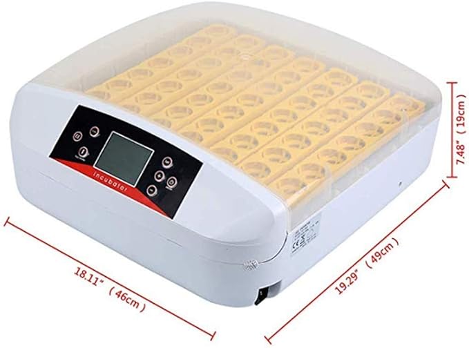 56 Egg Incubator Automatic Turning Digital Poultry Hatcher Temperature Humidity Control Built-in LED Egg Candler, for Chicken Duck Goose(