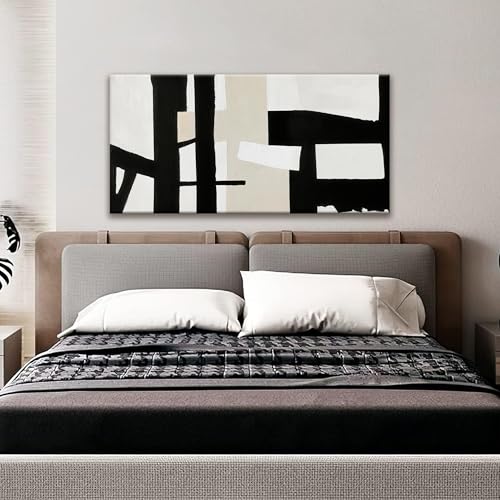 Abstract Black And White Wall Art Painting Canvas Art Wall Decor 20" W x 40" L Decorations Grey White Wall Art Office Home Wall Decor Canvas Picture Artwork For Bedroom Kitchen