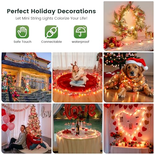 50 Count Red&Clear Christmas Lights Outdoor