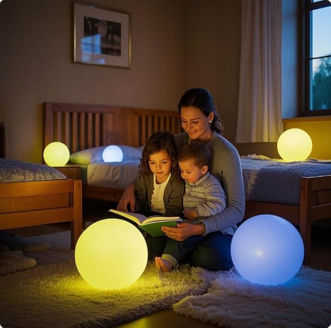 12-Inch LED Ball Light, Changing Glowing Orb Light