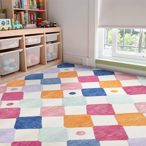8x10 Kids Playroom Rug Washable Colorful Nursery Play Mat Berries (80 Sq Ft)